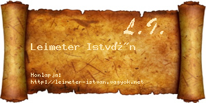 Leimeter István névjegykártya